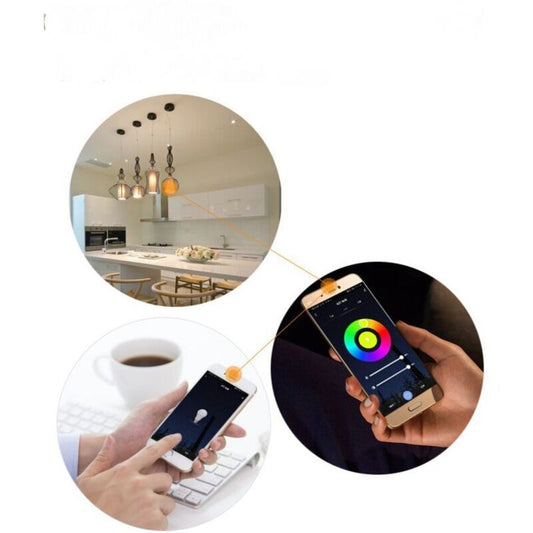 1 Pcs E27 WiFi Smart LED Bulb 10W RGB CCT Compatible with Alexa Google Home, 2000K to 4000K V1188-MS-527-026