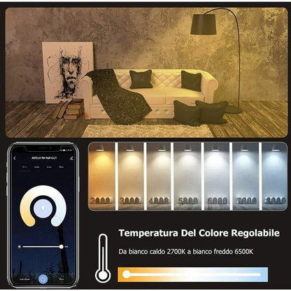 1 Pcs E27 WiFi Smart LED Bulb 10W RGB CCT Compatible with Alexa Google Home, 2000K to 4000K V1188-MS-527-026