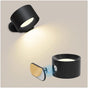 Touch LED Wall Lamp with USB Port 3 Brightness Levels 360 Degree Rotatable Black V1188-MS-527-027