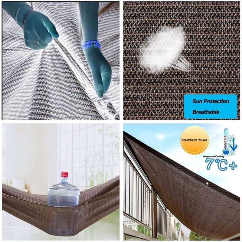 HDPE Shade Cloth with Eyelets for Garden Balcony Greenhouse Pergola, 4 x 4 m V1188-MS-527-034