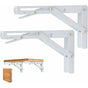 2 Pcs White Stainless Steel Foldable Triangle Shelf Brackets V1188-MS-527-038