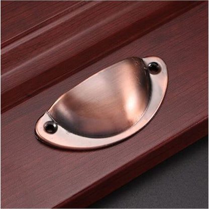 10 Pcs Red Copper Vintage Shell Handles for Drawer Cabinet, 8.2 x 3.5 cm V1188-MS-527-042