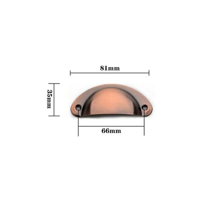 10 Pcs Red Copper Vintage Shell Handles for Drawer Cabinet, 8.2 x 3.5 cm V1188-MS-527-042