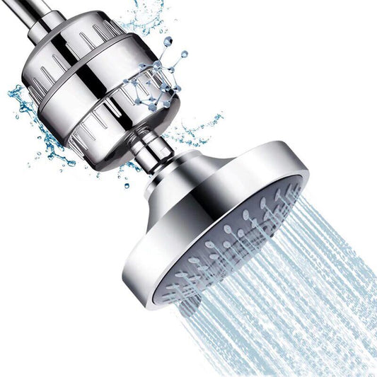Fixed Shower Head with 15 Stage Anti Limescale Vitamin C High Flow Shower Filter V1188-MS-527-049