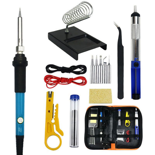 60W Soldering Iron Kit 200 to 450 C with Tips Pump Wire Cutter Stand and Tool Case V1188-MS-527-050