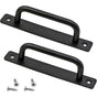 2 Pcs Heavy Duty Aluminum Alloy Barn Door Handles with Back Plate V1188-MS-527-051