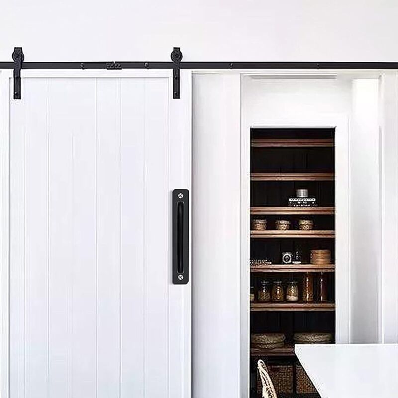 2 Pcs Heavy Duty Aluminum Alloy Barn Door Handles with Back Plate V1188-MS-527-051