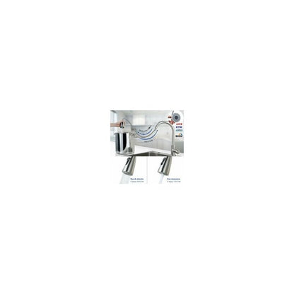 304 Stainless Steel Pull Out Kitchen Sink Mixer Faucet 360 Degree Rotatable V1188-MS-527-054