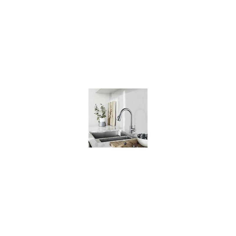 304 Stainless Steel Pull Out Kitchen Sink Mixer Faucet 360 Degree Rotatable V1188-MS-527-054