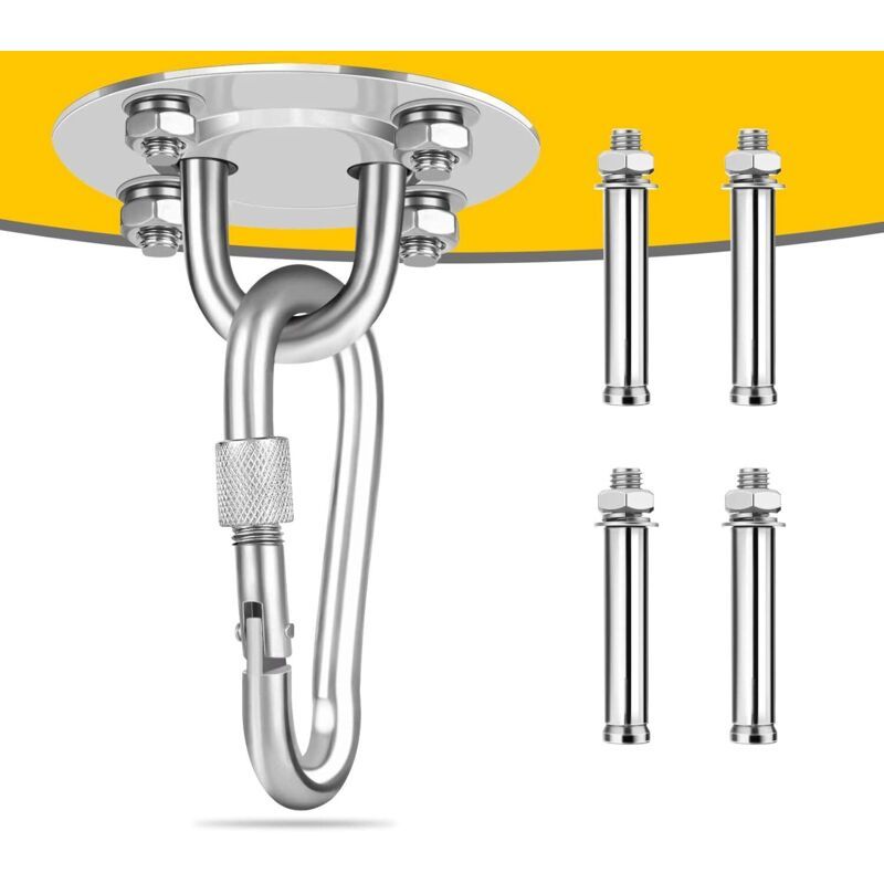 Stainless Steel Ceiling Hook Heavy Duty Support for Hammock Chair Punching Bag, 400 kg V1188-MS-527-055