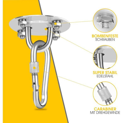 Stainless Steel Ceiling Hook Heavy Duty Support for Hammock Chair Punching Bag, 400 kg V1188-MS-527-055