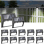 12 Pack Waterproof Solar Stair Lights Cool White Black V1188-MS-527-056