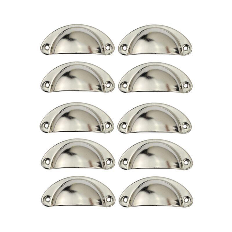 10 Pcs Silver Door Knob Handles for Furniture Drawer, 81 mm V1188-MS-527-057