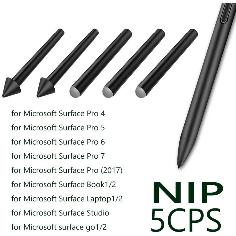 5 Pcs Original HB Surface Pen Replacement Tips Compatible with Surface Pro 2017 Model 1776 and Surface Pro 4 V1188-MS-527-058