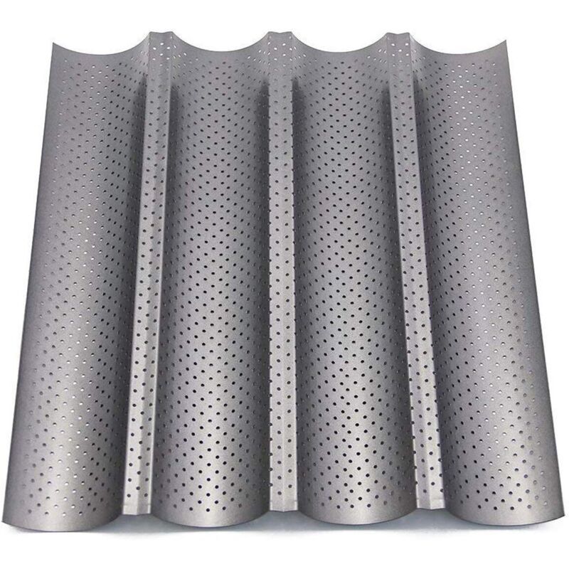 Perforated Non Stick Baguette Baking Tray Mold for 4 Baguettes V1188-MS-527-060