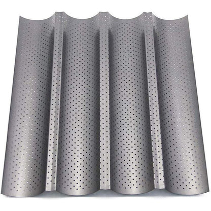 Perforated Non Stick Baguette Baking Tray Mold for 4 Baguettes V1188-MS-527-060