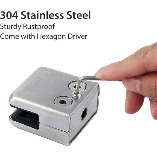 16 Pcs Stainless Steel Square Glass Clamps for Stair Railing, 8 to 10 mm V1188-MS-527-061