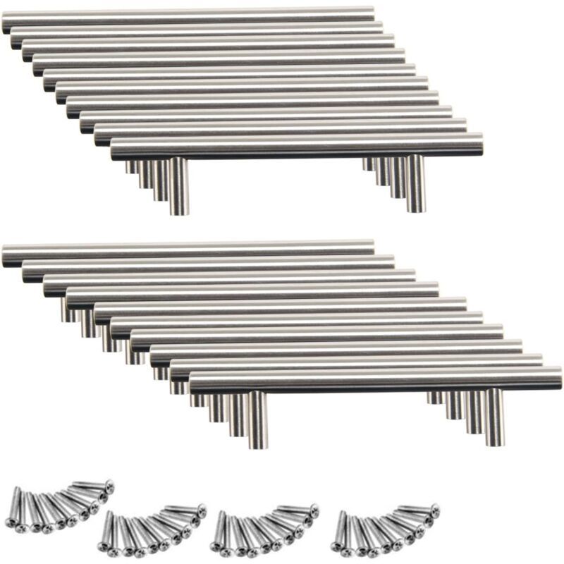 20 Pcs Stainless Steel Kitchen Cabinet Cupboard Door Handles, 160 mm Hole Center V1188-MS-527-063