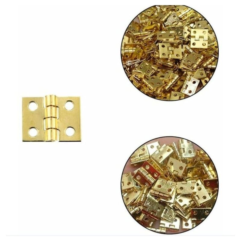 100 Pack Mini Flat Folding Screw Hinges for Furniture Doors and Windows V1188-MS-527-064