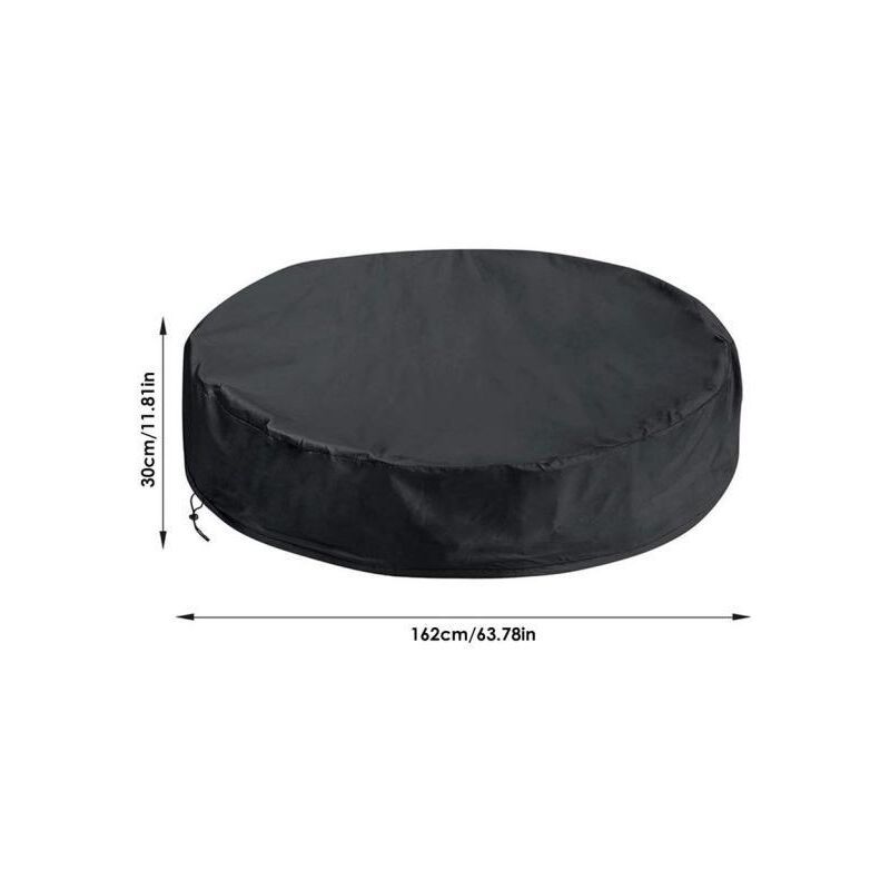 Round Waterproof Swimming Pool Spa Protective Cover, 162 x 30 cm V1188-MS-527-067