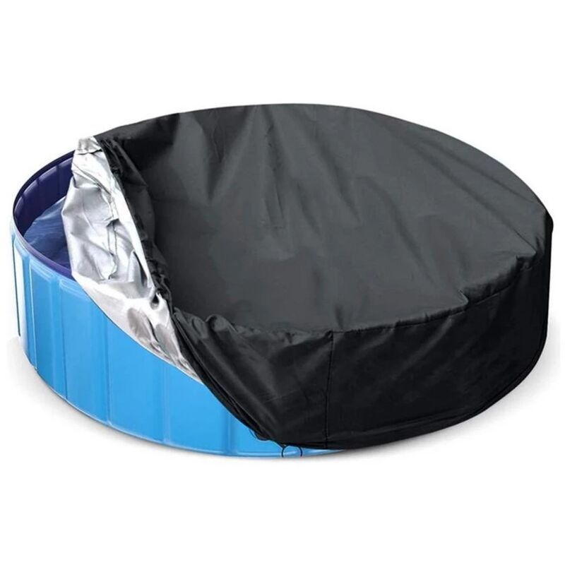 Round Waterproof Swimming Pool Spa Protective Cover, 162 x 30 cm V1188-MS-527-067