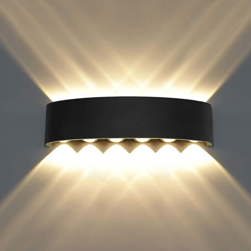 12W Warm White LED Wall Light Waterproof Up Down Aluminum Wall Lamp Indoor Outdoor V1188-MS-527-068