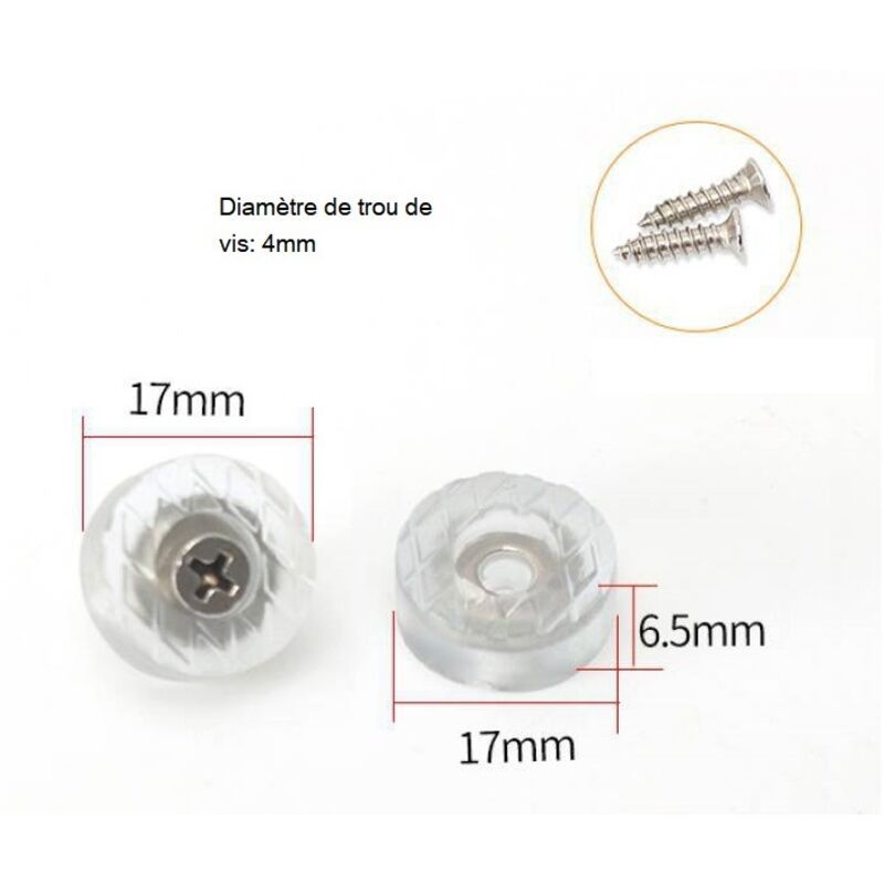 20 Pack Transparent Round Anti Slip Rubber Pads for Furniture, 18 mm V1188-MS-527-071