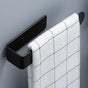 SUS304 Black Adhesive Bathroom Kitchen Towel Holder, 24 cm V1188-MS-527-072