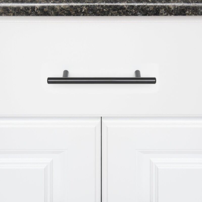 10 Pcs Black Stainless Steel Kitchen Cupboard Door Handles, 192 mm Hole Spacing V1188-MS-527-073