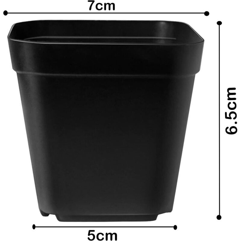 100 Pieces Plastic Square Nursery Seedling Pots Reusable, 7 cm V1188-MS-527-076