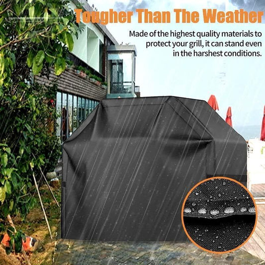 Black 210D Waterproof Gas Grill BBQ Cover Compatible with Weber Holland JennAir, 150 x 100 x 125 cm V1188-MS-527-080