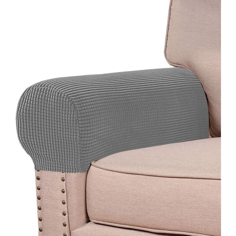 2 Pcs Stretch Jacquard Spandex Sofa Armrest Covers Washable Non Slip V1188-MS-527-084