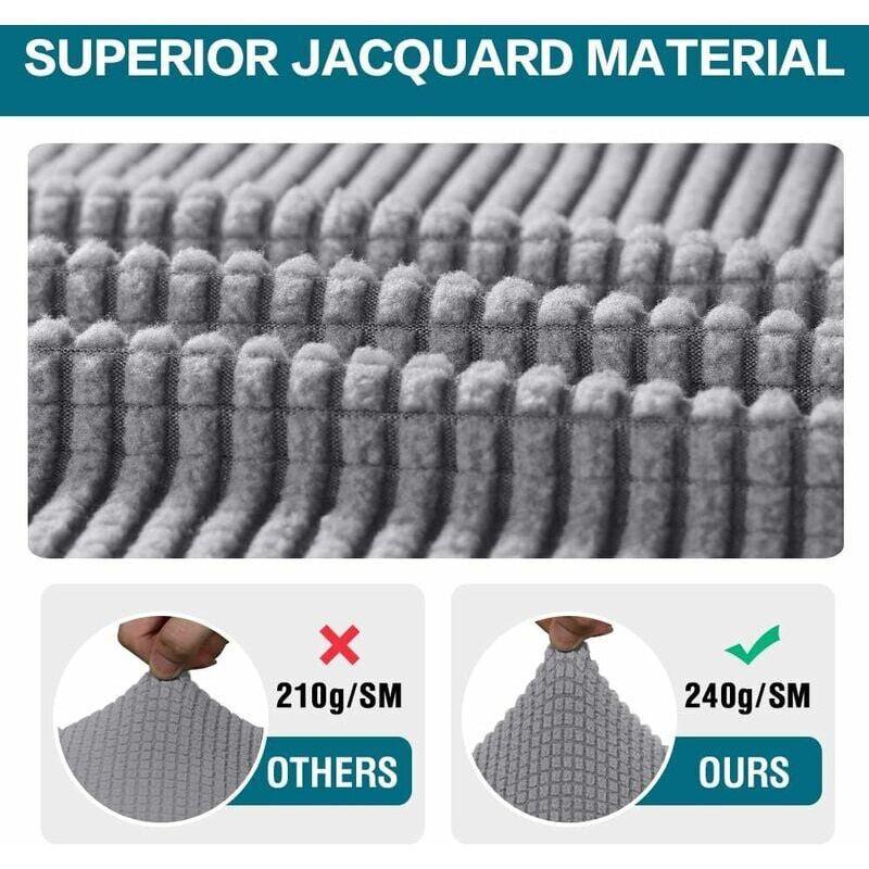 2 Pcs Stretch Jacquard Spandex Sofa Armrest Covers Washable Non Slip V1188-MS-527-084