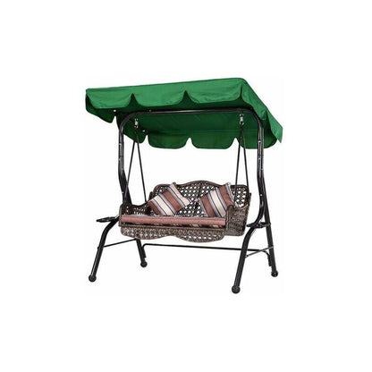 Green 210D Waterproof Garden Swing Canopy Replacement Anti UV Three Seat, 195 x 125 x 15 cm V1188-MS-527-092