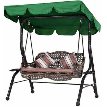 Green 210D Waterproof Garden Swing Canopy Replacement Anti UV Three Seat, 195 x 125 x 15 cm V1188-MS-527-092