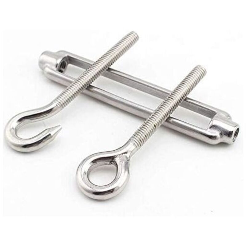 10 Pcs M4 Stainless Steel Hook and Eye Turnbuckle Wire Rope Hardware Kit V1188-MS-527-098