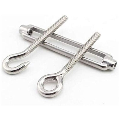 10 Pcs M4 Stainless Steel Hook and Eye Turnbuckle Wire Rope Hardware Kit V1188-MS-527-098