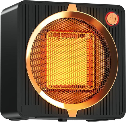 Portable Mini Space Heater, 500W PTC Ceramic Fast Heating Desktop Heater with Overheat & Tip-Over Protection, V1188-MS-601-001