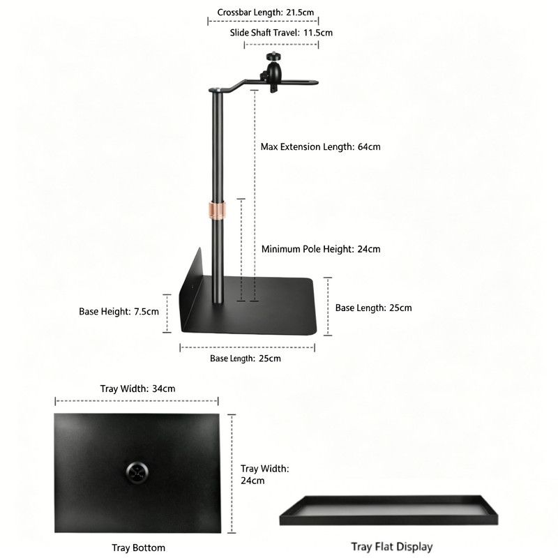 Hidden No-Drill Projector Stand, Sofa Bed Gap Floor Projector Mount with Adjustable Height, 360 degrees V1188-MS-601-012