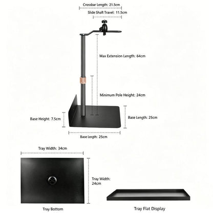 Hidden No-Drill Projector Stand, Sofa Bed Gap Floor Projector Mount with Adjustable Height, 360 degrees V1188-MS-601-012