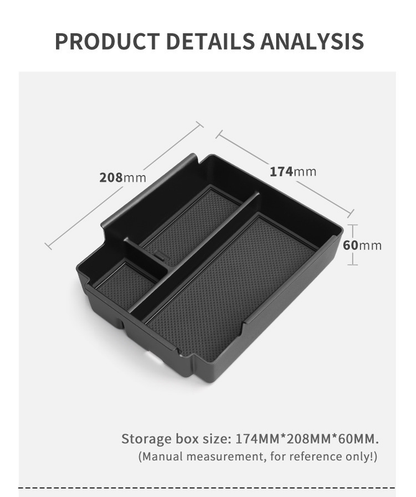 Custom ABS Armrest Storage Organizer Tray Fit BYD Shark Pickup, Anti Slip Center Console Insert Box V1188-MS-603-005