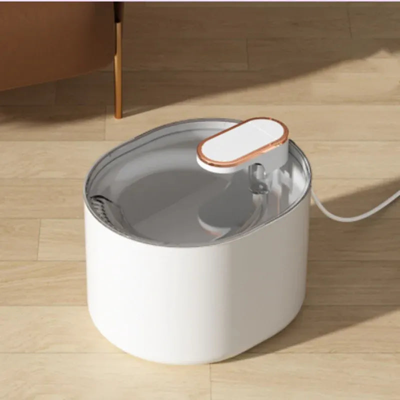 Automatic Cat Water Fountain USB Water Feeder Bowl with 6 Filter Cartridges, Ore White, Quiet Edition V1188-MS-611-004