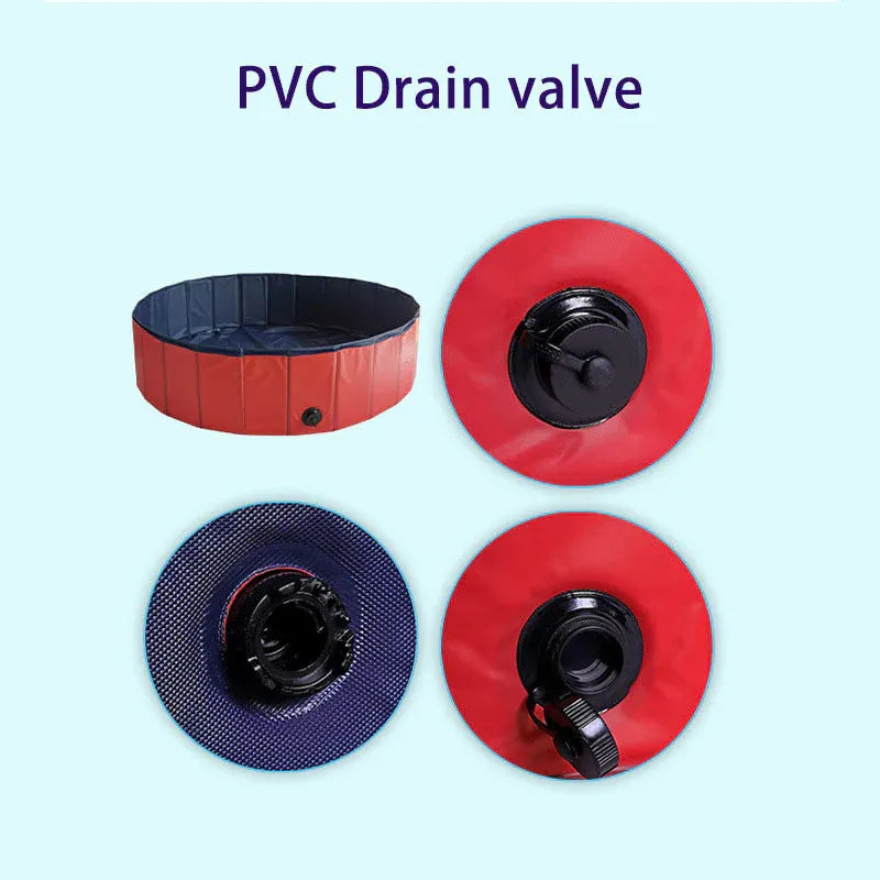 Foldable Dog Pet Pool Bathtub, Red, L V1188-MS-611-007
