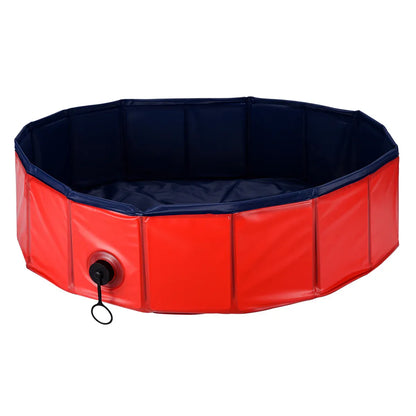 Foldable Dog Pet Pool Bathtub, Red, M V1188-MS-611-008