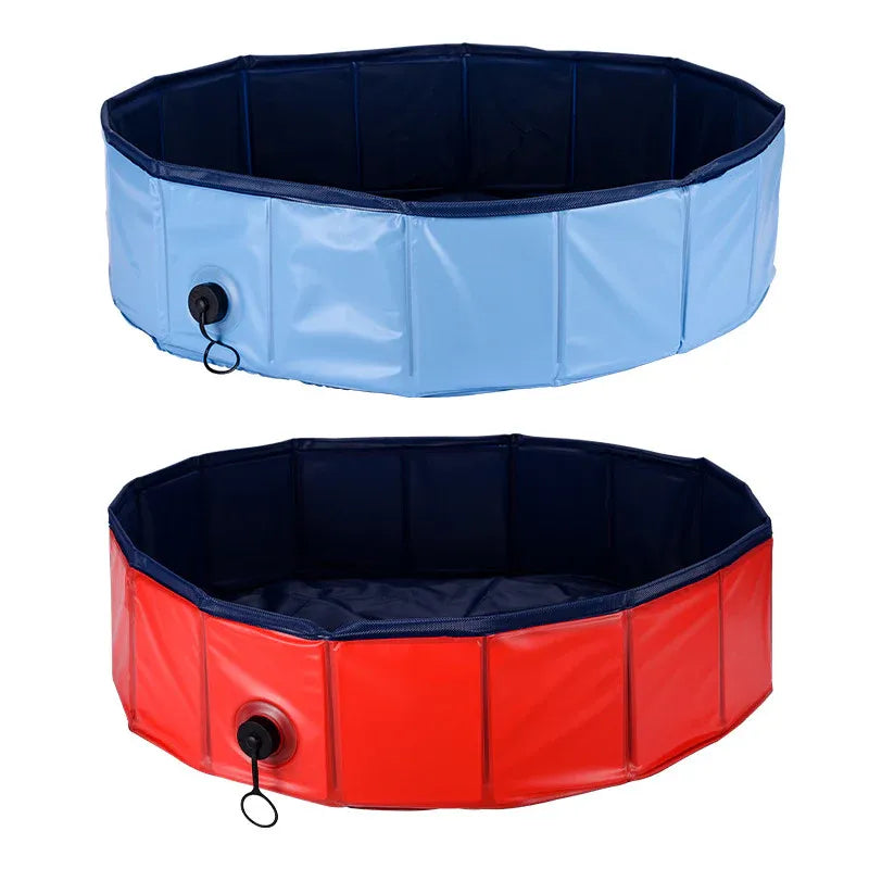 Foldable Dog Pet Pool Bathtub, Red, S V1188-MS-611-009