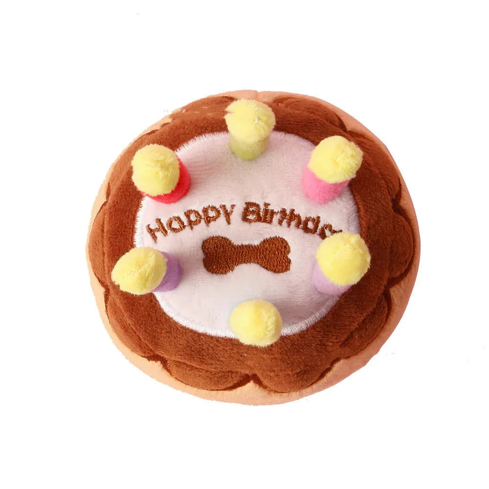 Dog Birthday Cake Plush Fetch Toy, Brown V1188-MS-611-019