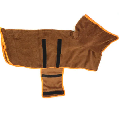 Dog Bathrobe Microfiber Absorbent Drying Coat, Brown, XS V1188-MS-611-024
