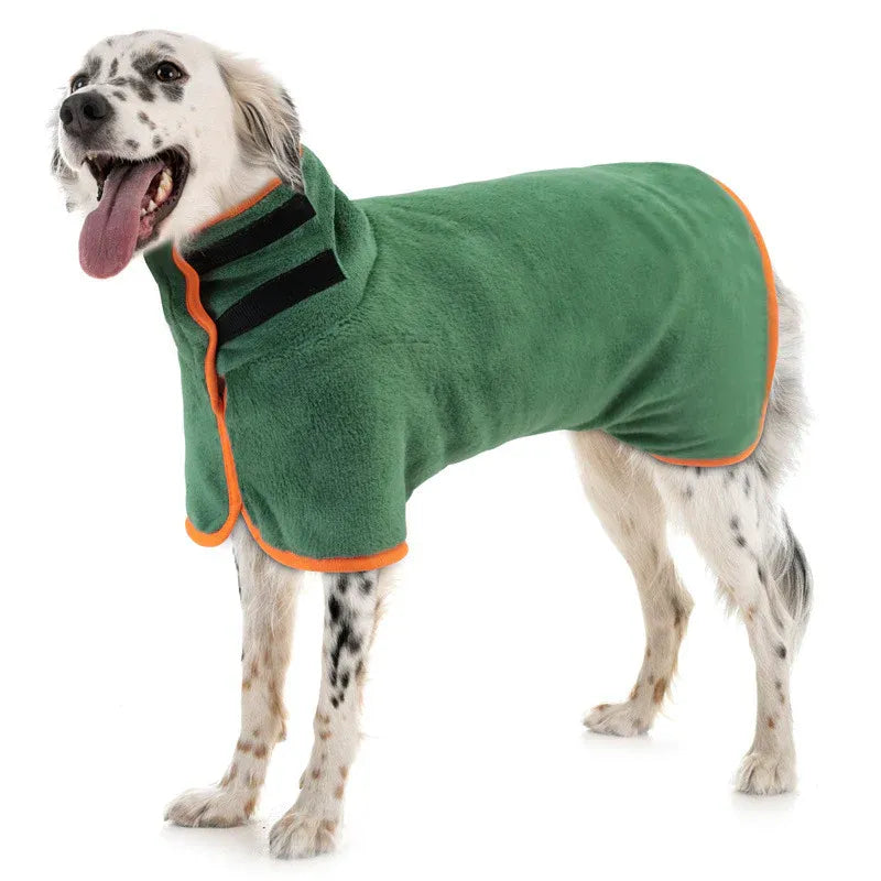 Dog Bathrobe Microfiber Absorbent Drying Coat, Grey, M V1188-MS-611-036