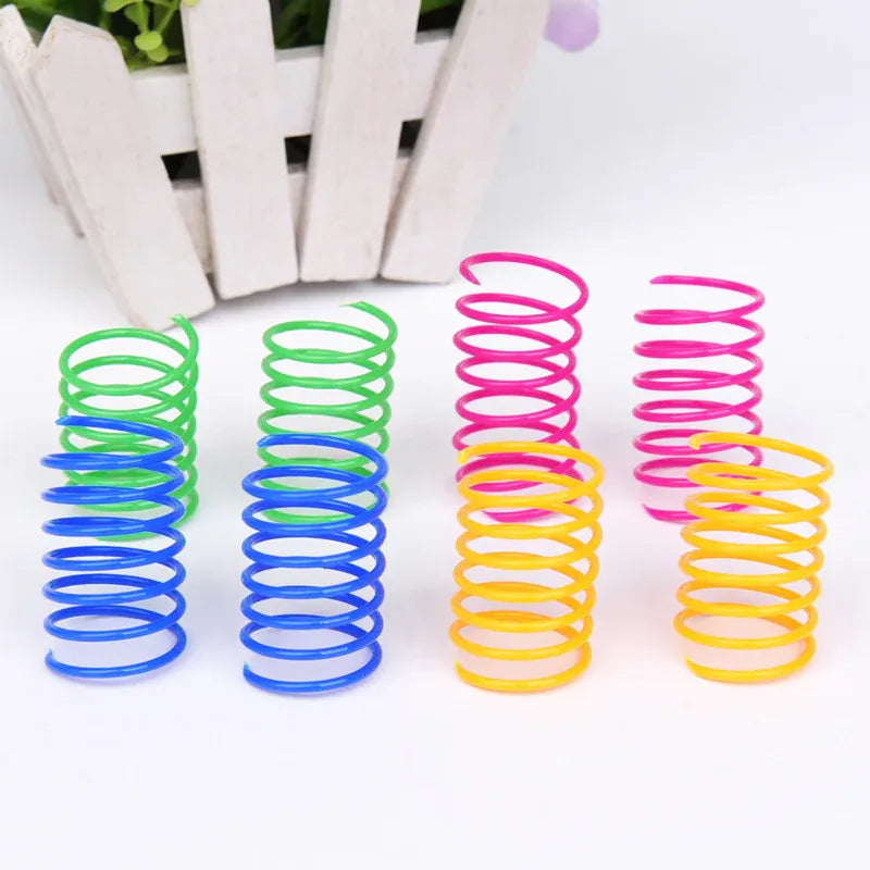 8 Pack Plastic Spring Cat Toy Interactive Play Ball V1188-MS-611-053