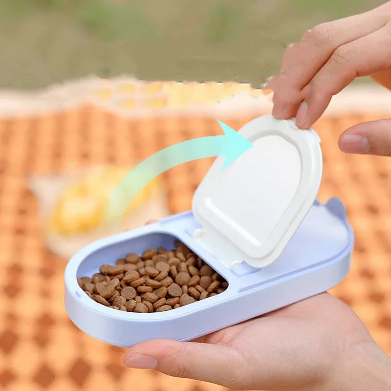 Dog Water Container and Feeder Picnic Accessory, Blue and White V1188-MS-611-054